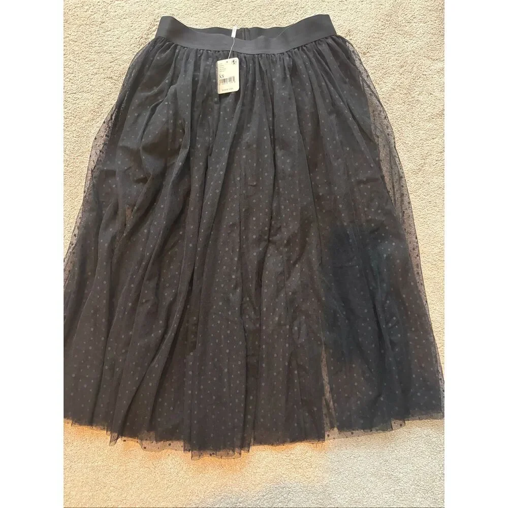 NWT Free people tulle polka dot pleated skirt, XS $128 F15